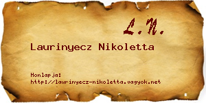 Laurinyecz Nikoletta névjegykártya