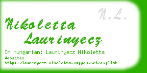 nikoletta laurinyecz business card